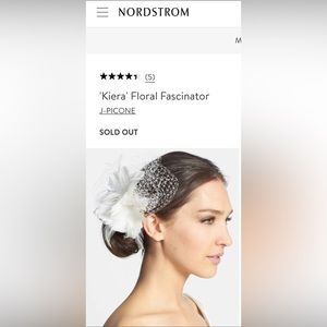 J Picone Kiera Floral fascinator in ivory